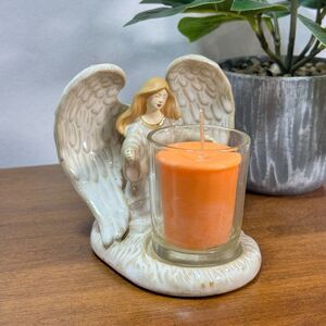 Yankee Candle Tealight Votive Holder Demby Angel Wings 5 inches tall